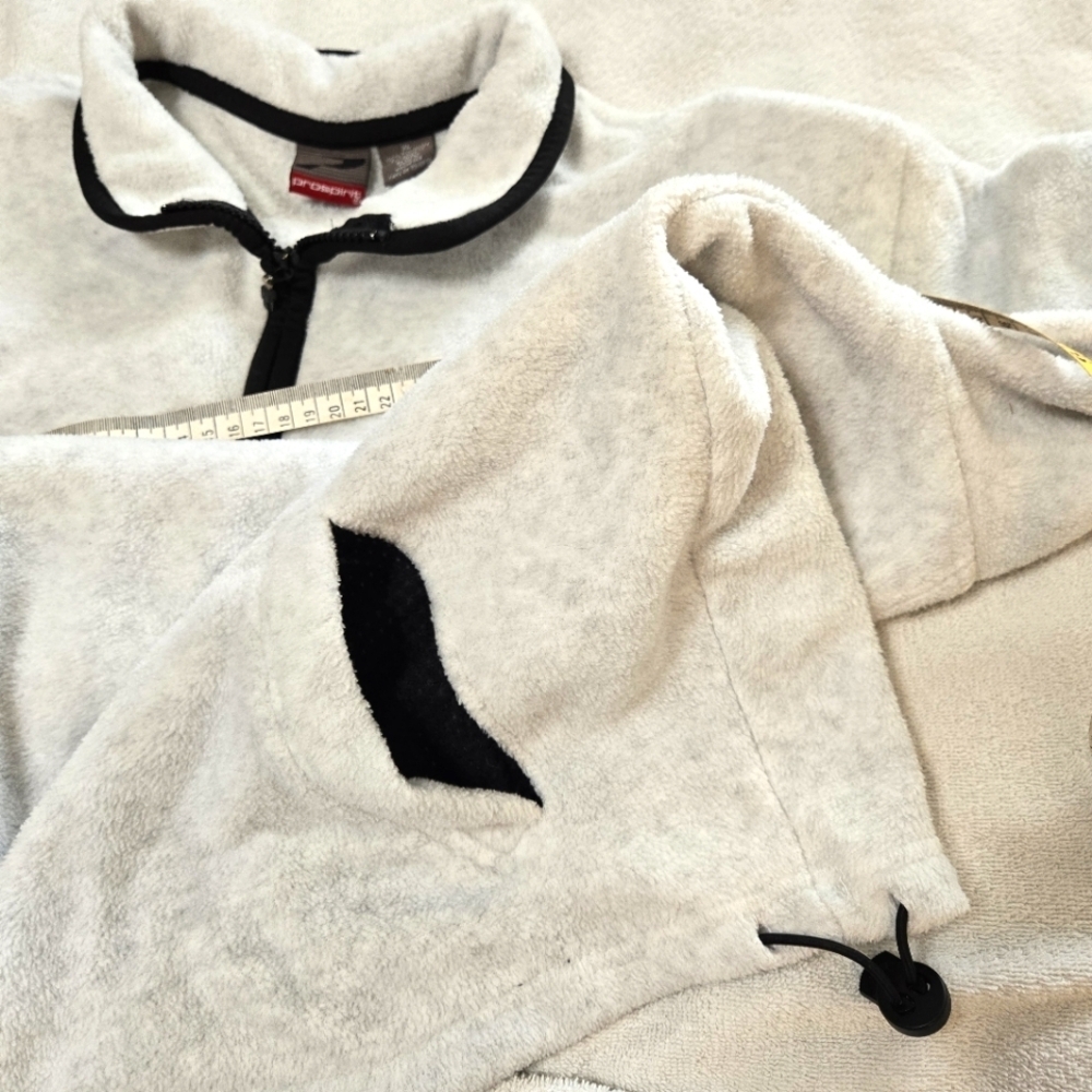Prospirit Men's XL Pullover Fleece Light Gray Zippered Placket 3 Pockets - Picture 6 of 7
